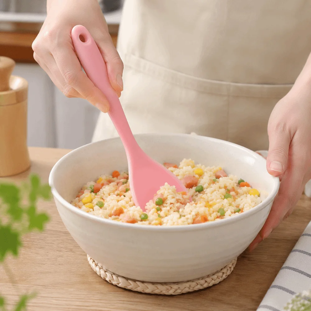 Non-Stick Silicone Rice Spoons Heat Resistant Food Grade Rice Paddle Pot-Safe Kitchen Utensils Mashed Potato Turner