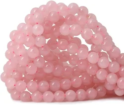 Rose Quartz Loose Beads Natural Gemstone Smooth Round for Jewelry Making