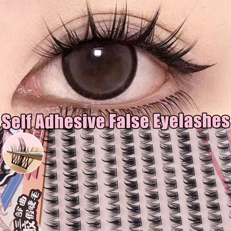 10 Rows Self-Adhesive False Eyelashes DIY Glue-Free Eyelash Easy To Adhere Firm Non-Falling Mixed Sizes 7/10/12mm Lash Makeup