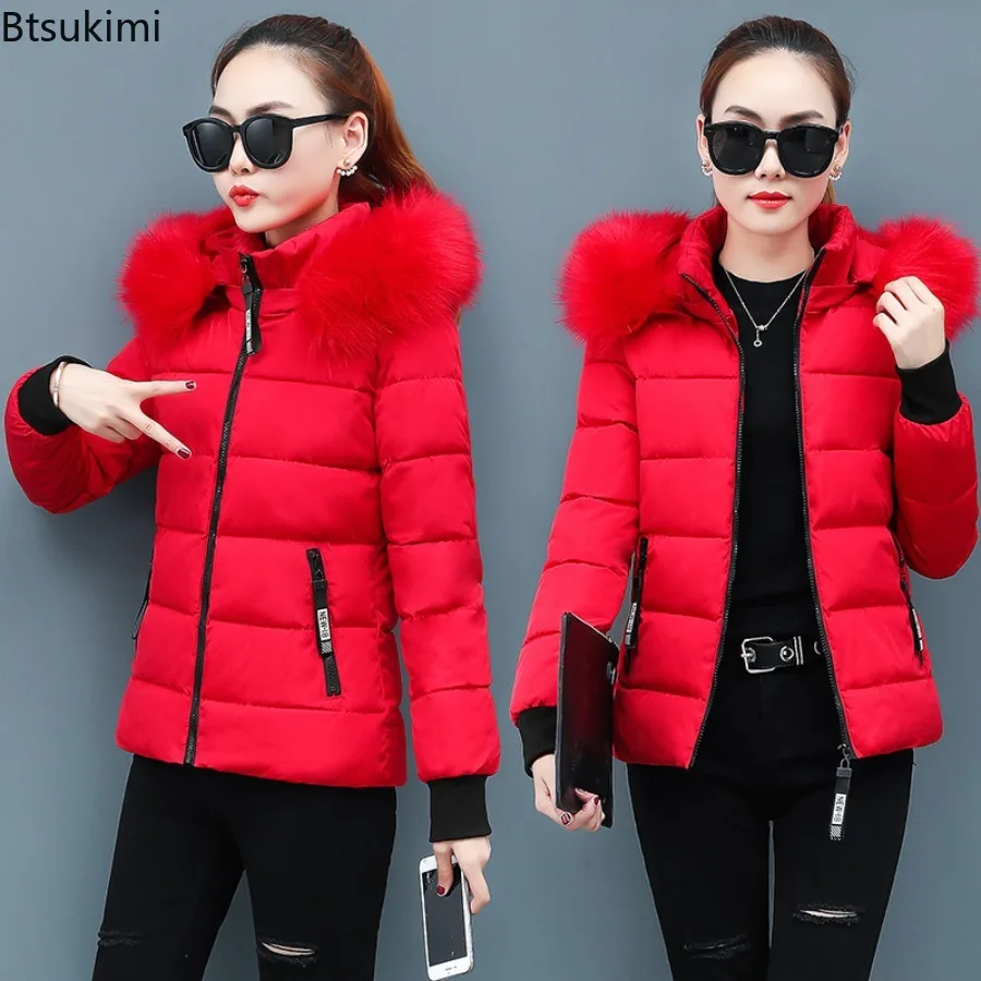 Women's Winter Parka Coat 2025 Korean Version Slim Fit Lady Cotton Padded Outerwear Temperament Casual Ladies Down Cotton Jacket