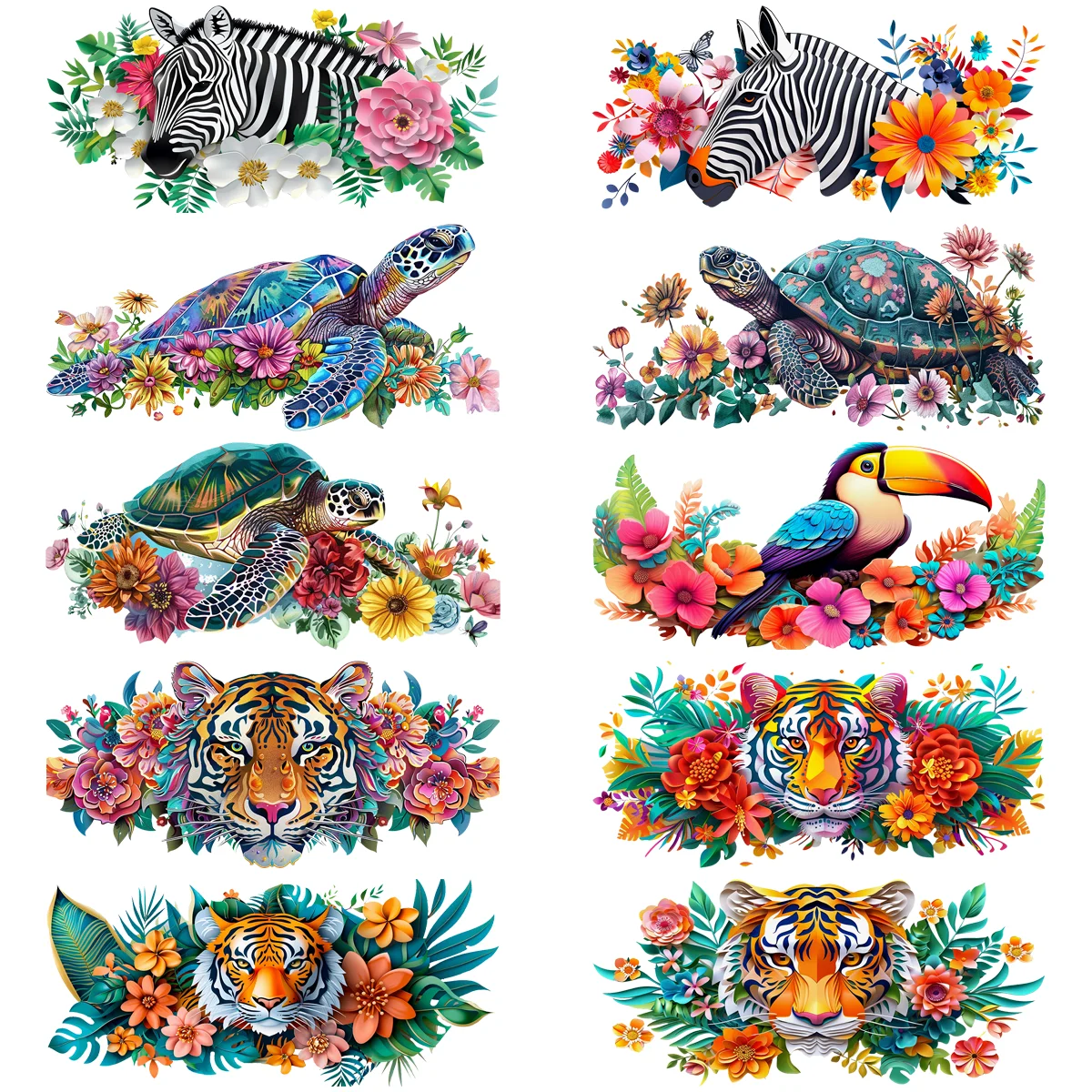 Cute animal head Series easy peel waterproof DIY Decals Retro Beauty 3D transfers uvdtf crystal sticker 16oz uv dtf cup wraps