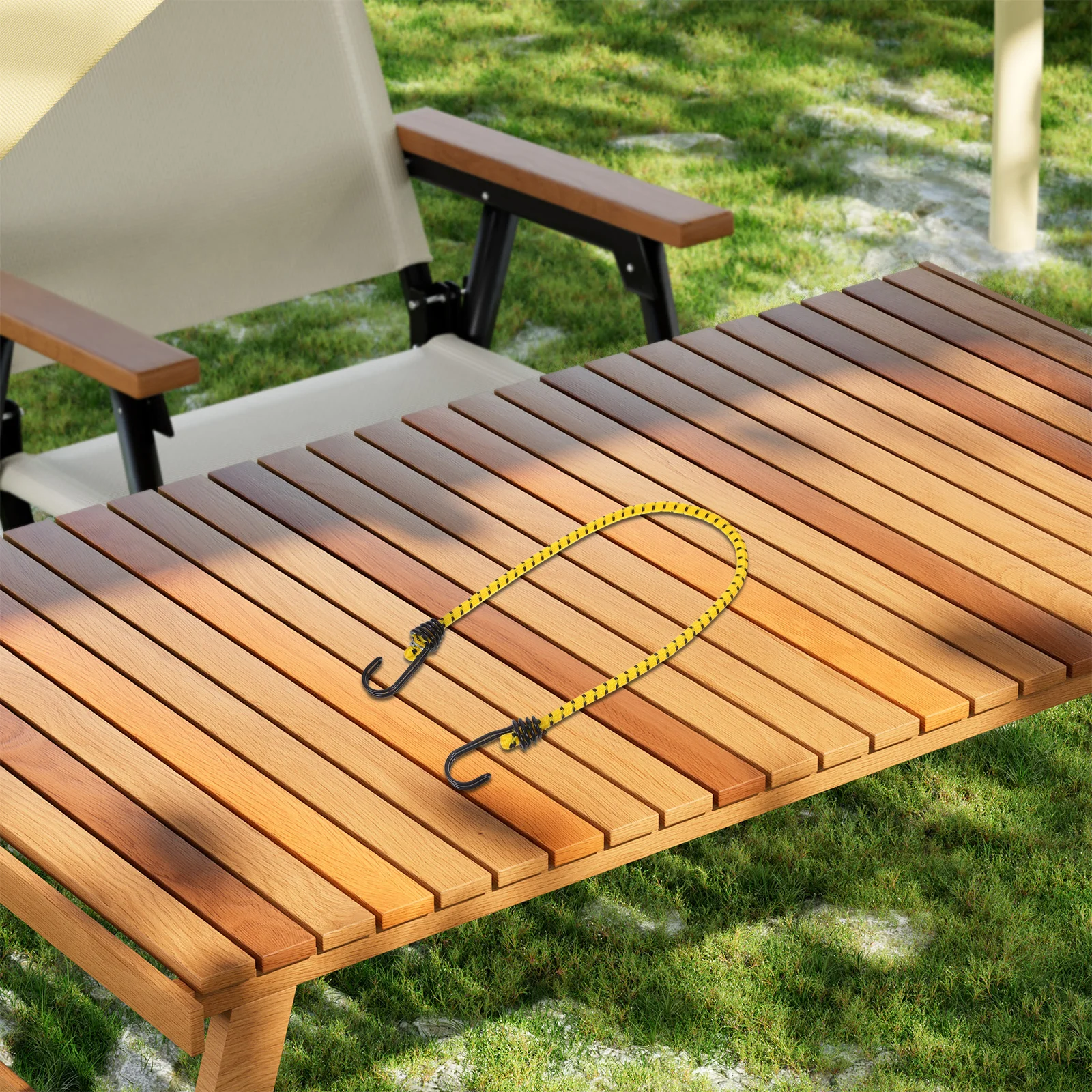 

Heavy Duty Adjustable Bungee Cords Tent Ropes Enhanced Thickness Camping Outdoor Reflective Elastic Rope Carabiner Clips