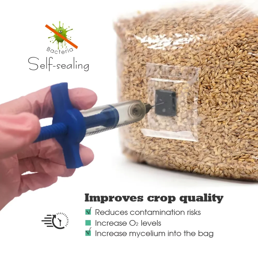 Autoclavable PP Grain Spawn Bag with Self-Healing Injection Ports and 0.2 Micron Filter Patch for Sterile Wheat Mushroom Culture