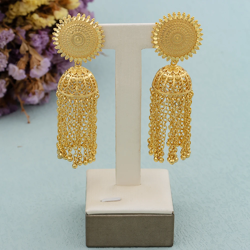 Bohemian Tassel Earrings Jewelry for Women Gold Color Italian Lady Design Drop Earrings Dubai Large Jewellry Aesthetic Gifts