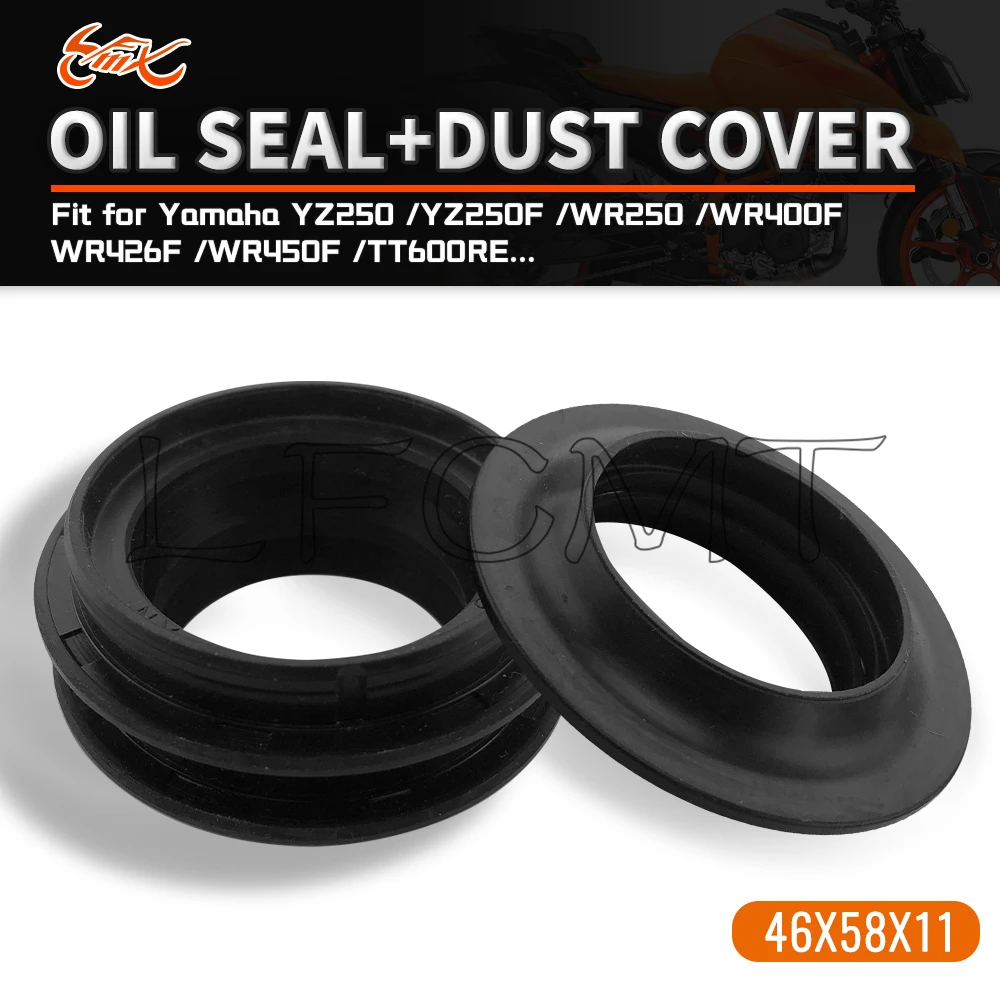 

46x58x11 Front Fork Damper Oil Seal and Dust Seal 46*58 Fit for Yamaha YZ250 YZ250F WR250 WR400F WR426F WR450F YZ 250F 400F 450F