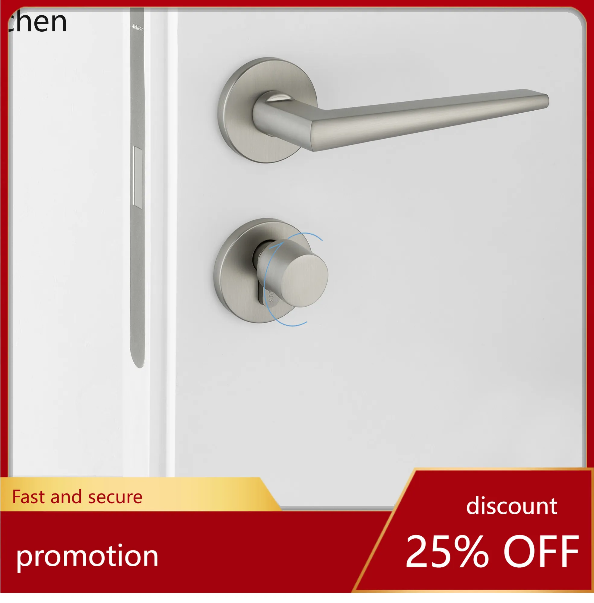 

Zml magnetic door lock - silent bedroom door lock for wooden doors - modern minimalist home door handle