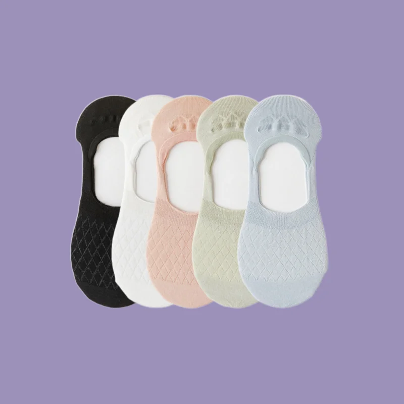 

3/10 Pairs High Quality Women's Mesh Non-slip Sweat-absorbing Shallow Mouth Socks Summer Invisible Socks No-fall Boat Socks