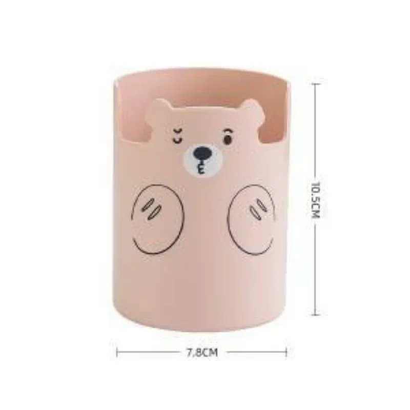 Multifunctional Pen Holder Kawaii Cartoon Bear Makeup Brush Holder Lovely Fashion Phone Holder Student Stationery Pen Organizer