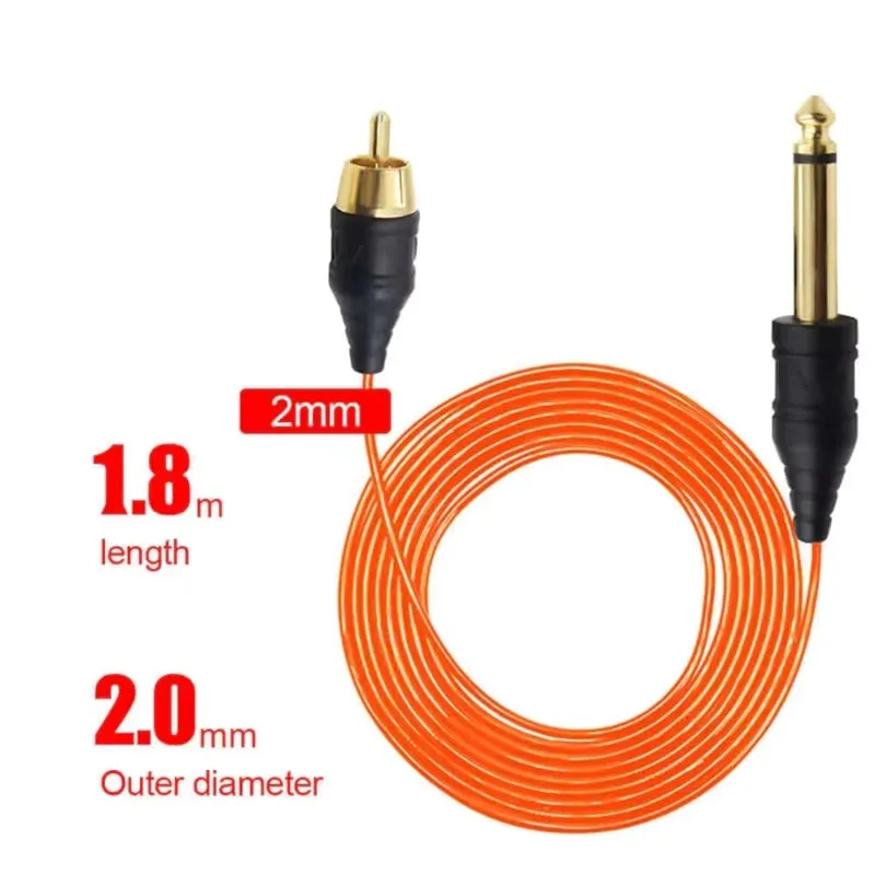 EMALLA Tattoo Clip Cord RCA Rubber Silicone Clip Cable For Tattoo Machine Pen Tattoo Power Supply Free Shipping