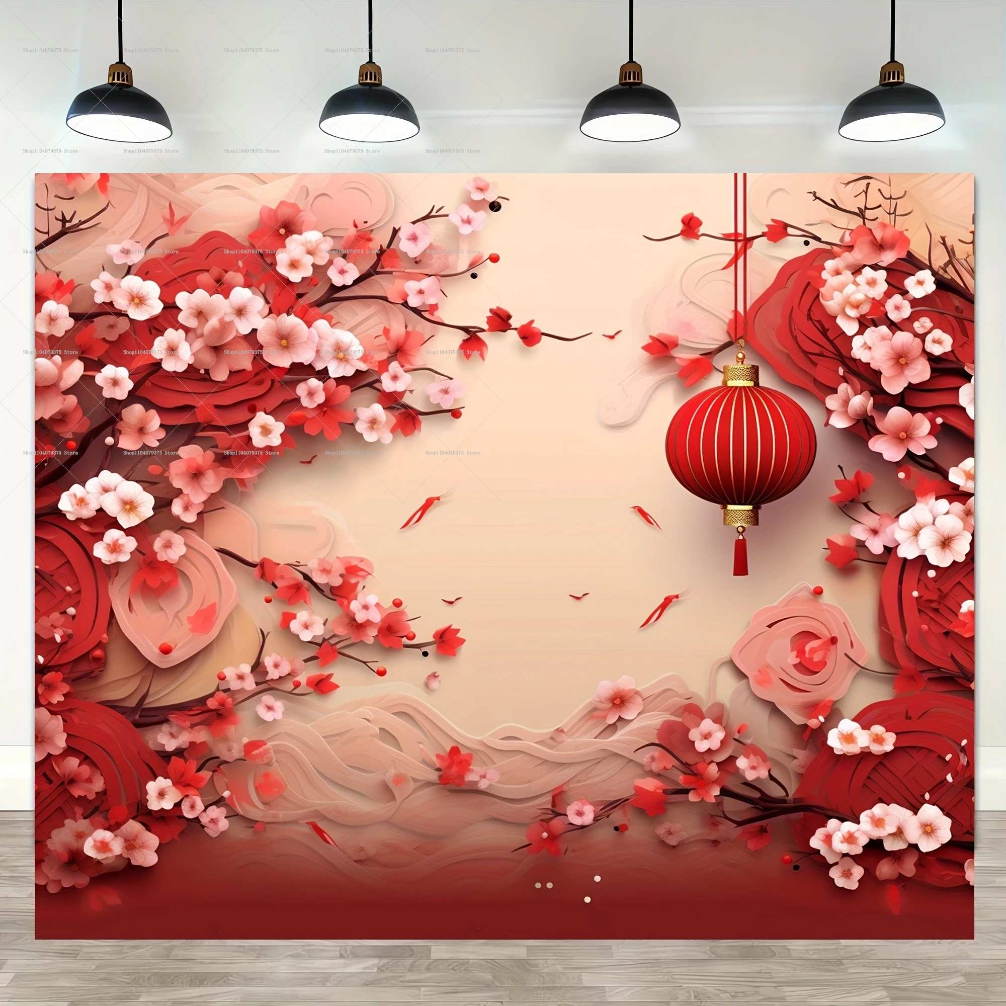 2025 Chinese New Year Spring Festival Photography Background Party Gifts Gift Decoration Banner Photo Booth Room Wall Decoration