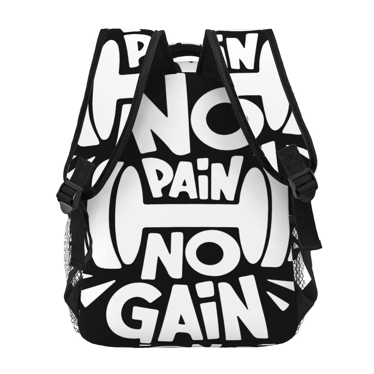 Mochila informal No Pain No Gain Unisex para estudiantes, mochila para computadora de viaje de ocio