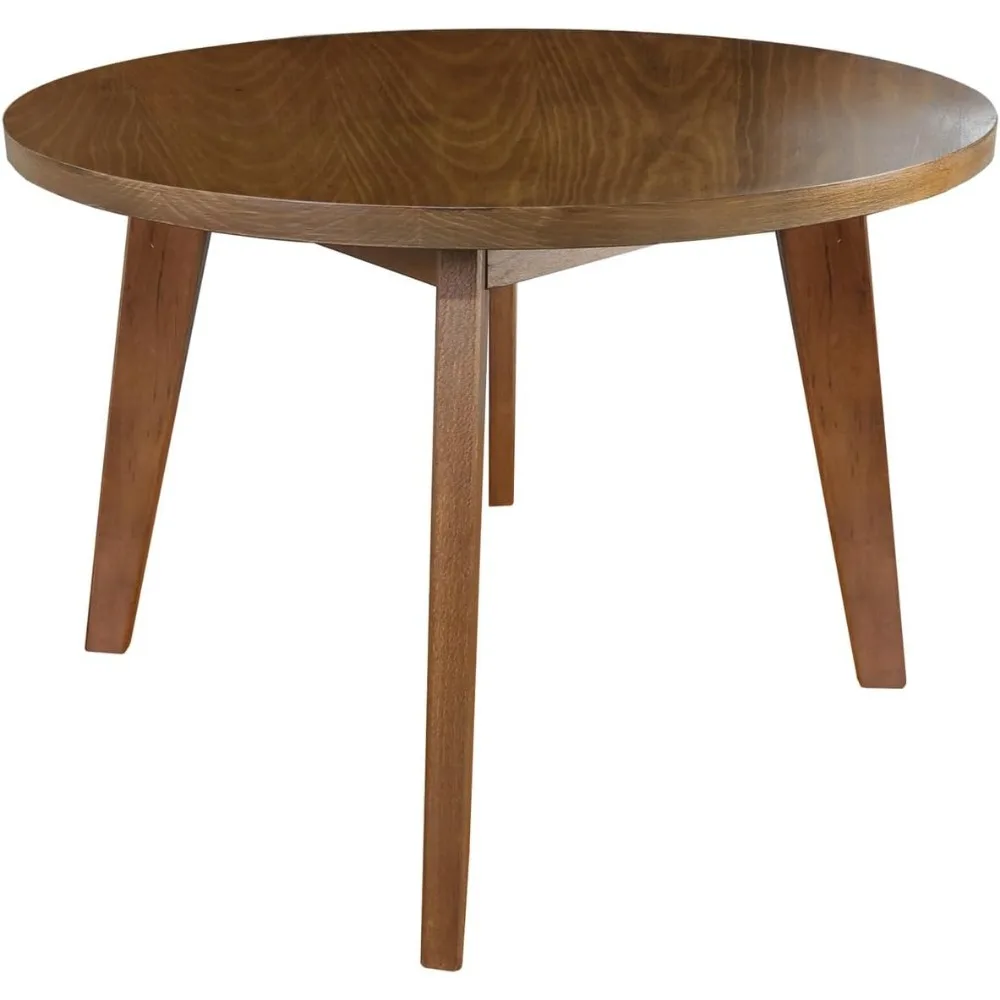 Table basse ronde en bois dur massif à charme rustique pour les intérieurs confortables de la maison