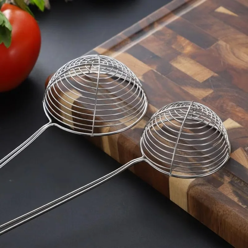 Stainless Steel Pearl Colander Milk Tea Shop Essential Boba Strainer Milk Tea Spoon Red Handle Colander Pearl Spoon Filter