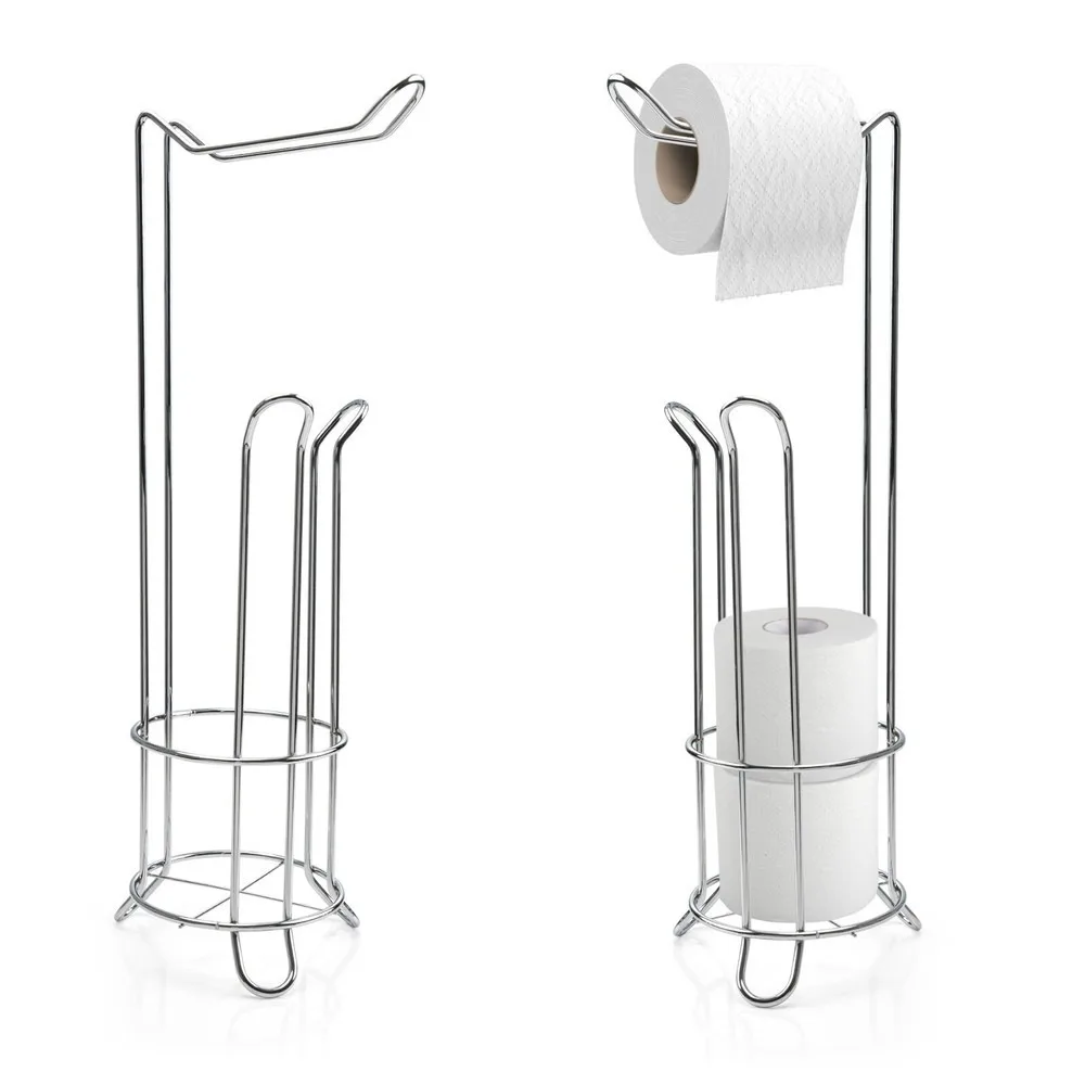 

1 шт., отдельно стоящий держатель для туалетной бумаги из нержавеющей стали с дополнительным хранилищем, блестящий хромированный органайзер для туалетной бумаги, аксессуары