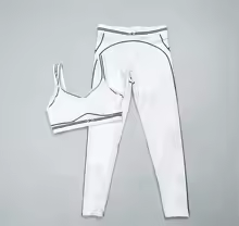 90s Outfits Slim Fit Workout Set Stretch Fabric - Beige