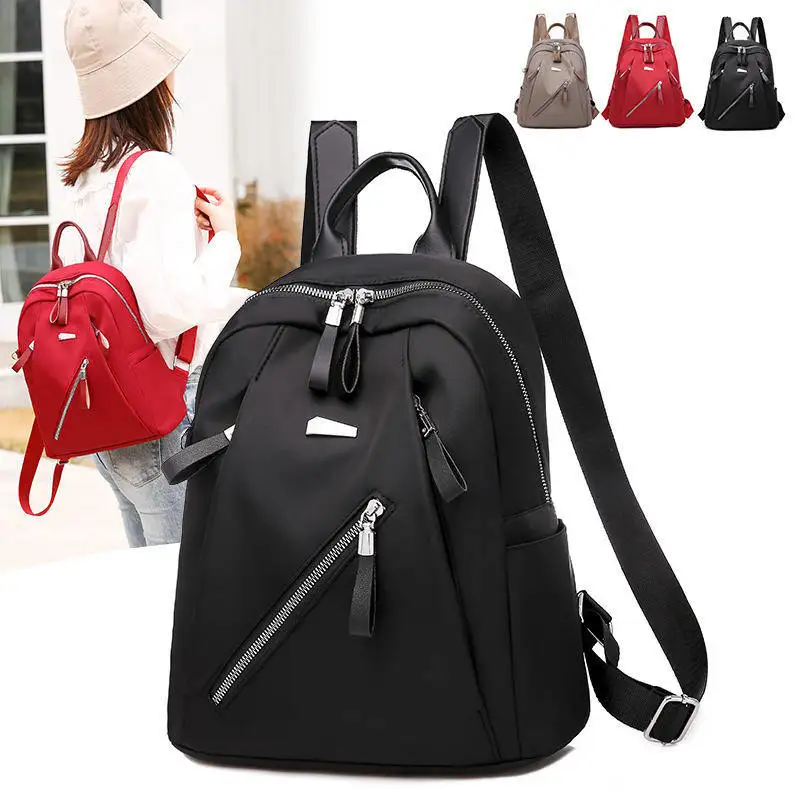 Women Oxford Cloth Backpack Anti-theft Large Capacity Casual Travel School Bag Girls Fashion Zipper Mochila With Pendant Daypack