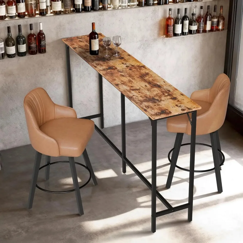 

71 Inch High Top Bar Table, Wooden Recular Narrow Long Counter Height Pub Table, Multi-Scene Use or Kitchen Living Room Dining S