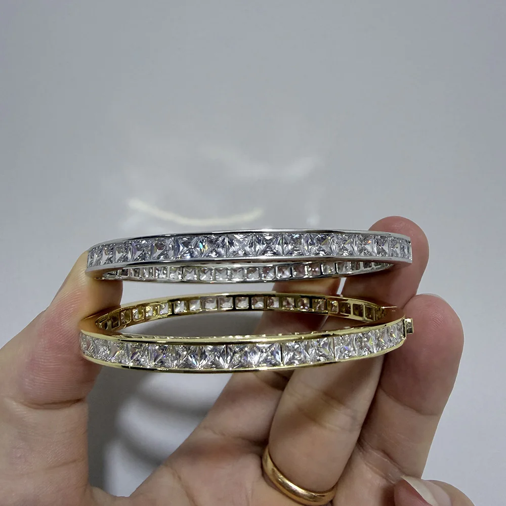 

2026 New Top Quclity Fashion Luxury Jewelry Tennis Bangle For Women For Men Classic Party Wedding Square Zircon Bangle Jewelry