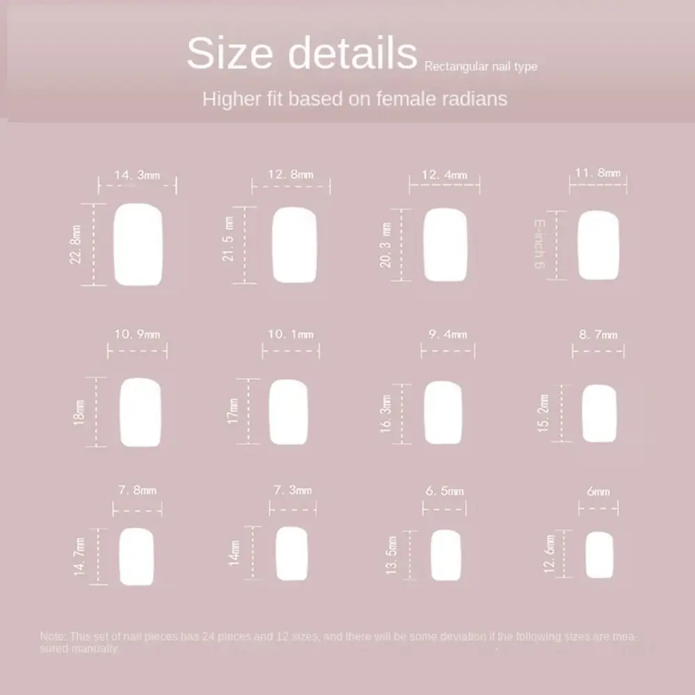 24 Uds puntas de uñas postizas Nials DIY uñas postizas cuadrado corto francés azul diamante comprobar