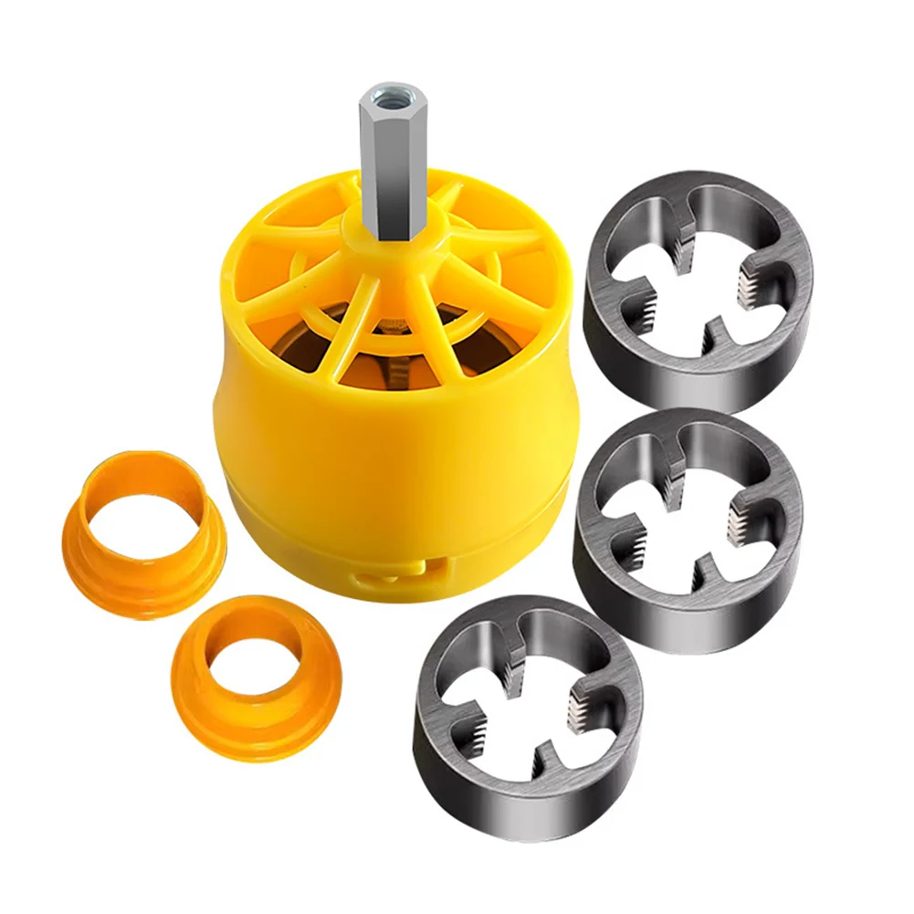 6pcs PVC Plastic Water Pipe Thread Plate Set 1/2\'\' 3/4\'\' 1\'\' PVC Water Pipe Thread Tapping Tool For Electric Drill Thread Maker