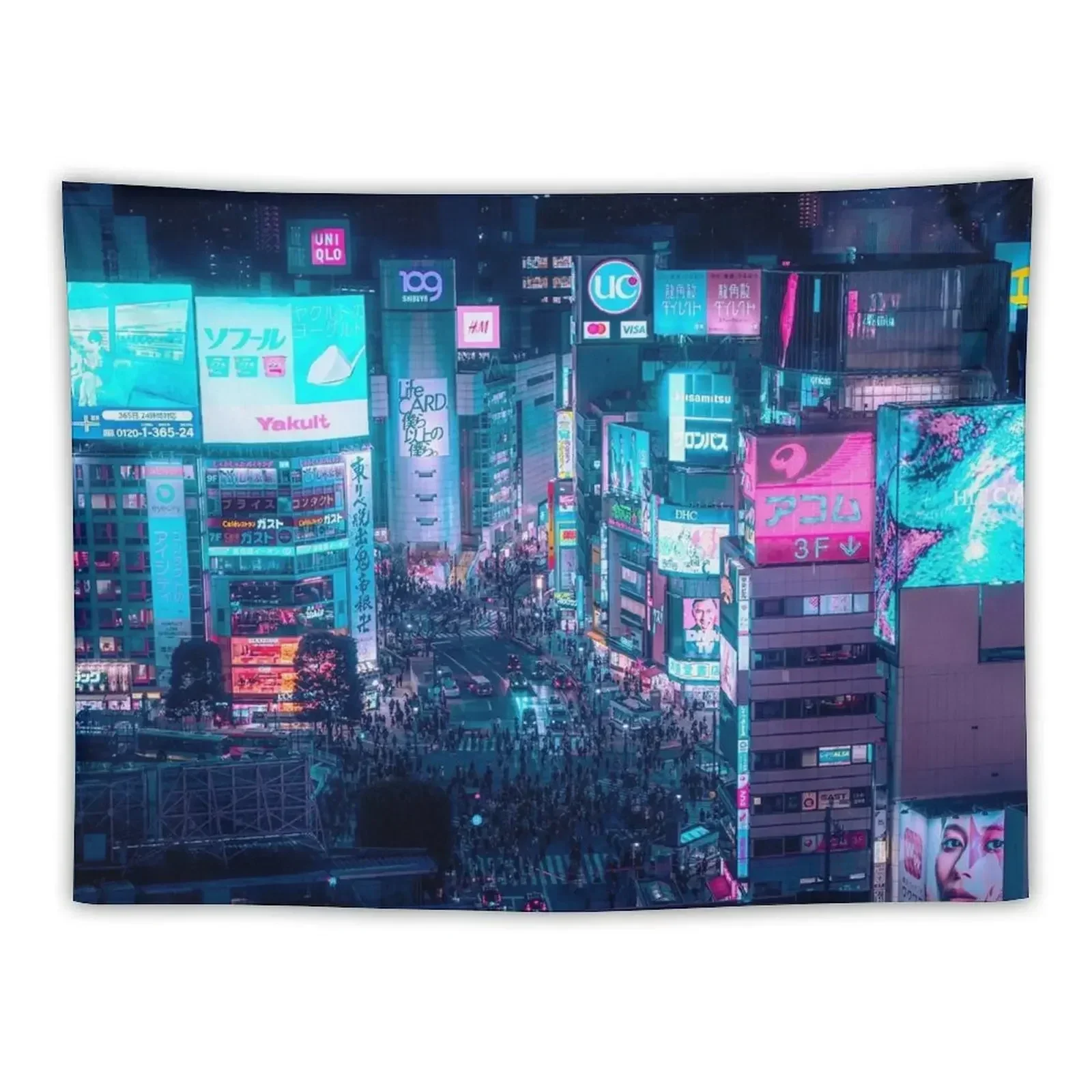 Neo Tokyo - Shibuya Crossing Tapestry Funny Christmas Decoration Mushroom Home Decorations Tapestry