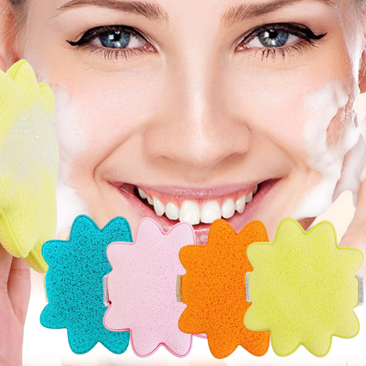 Exfoliating Face Cleaning Sponge Pads Gentle Facial SPA Massage Cosmetic Makeup Removal Wash Puff Foaming Cleansing Care Tools