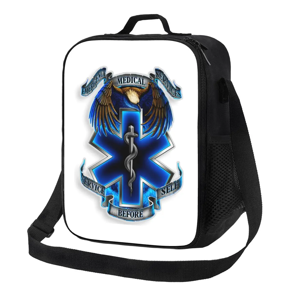مخصص Emt نجمة الحياة شعار الحرارية معزول أكياس الغداء النساء المسعف الرعاية الصحية قابلة لإعادة الاستخدام حاوية الغداء بينتو عبوة طعام #2