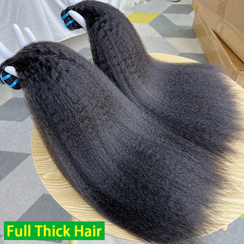 

18A Kinky Straight Human Hair Bundles Double Weft Unprocessed Vietnamese Raw Extensions Deals Yaki Straight Can be bleach #613