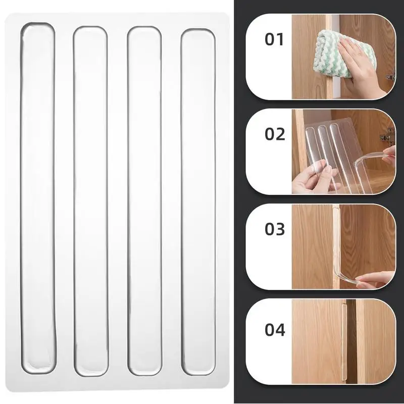 Transparent Soft Silicone Wall Protector Self-adhesive Door Handle Bumper Protective Plug Non-slip Doors Stop Muffler Damper Pad