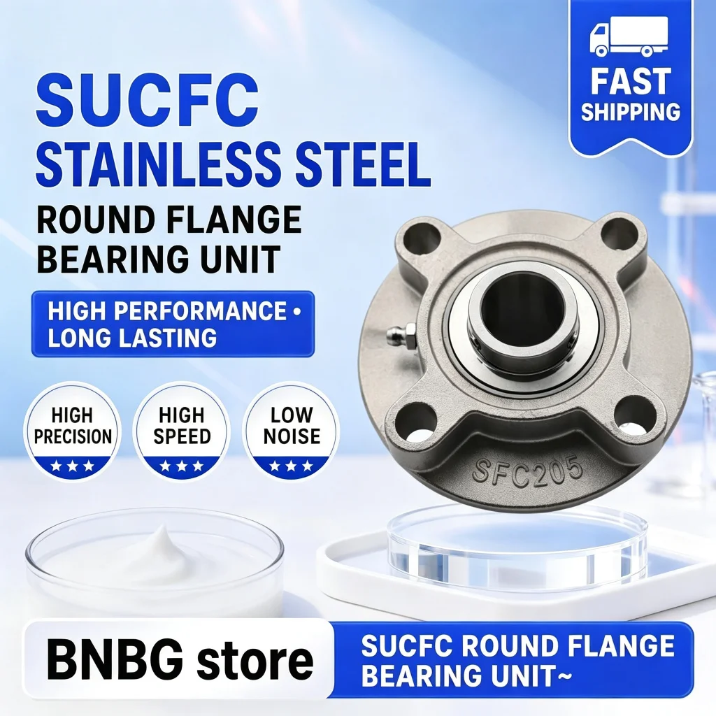 SUCFC201 SUCFC202 SUCFC203 SUCFC204 SUCFC205 SUCFC206 SUCFC207 Series Square Flange Stainless Insert Bearing Unit 4 Bolt Housing