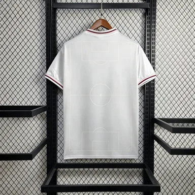 Unisex White Soccer Pitch Print V Neck Sport Tee Color Block Strip Collar Quick Dry Training Short Sleeve