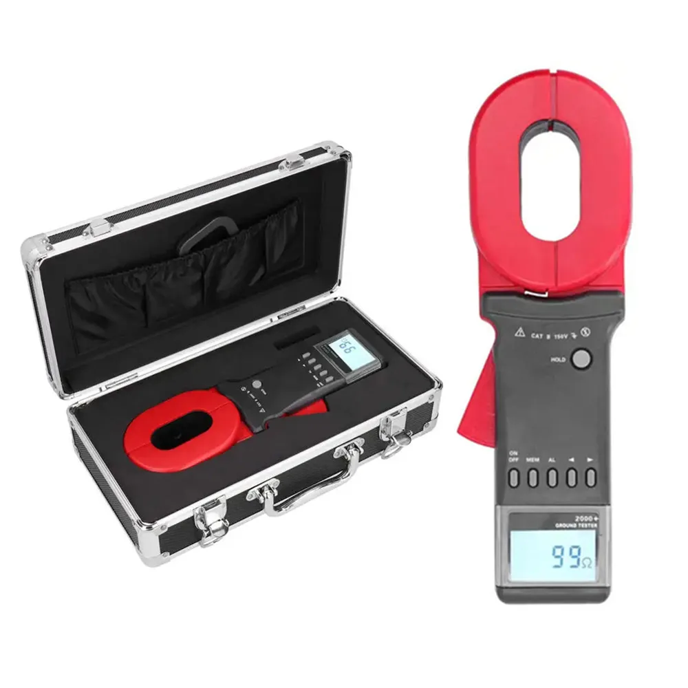 ETCR2000+ Digital Clamp On Ground Earth Resistance Tester Meter / Clamp Earth Resistance Tester 0.01-1200Ω Clamp CT Structure