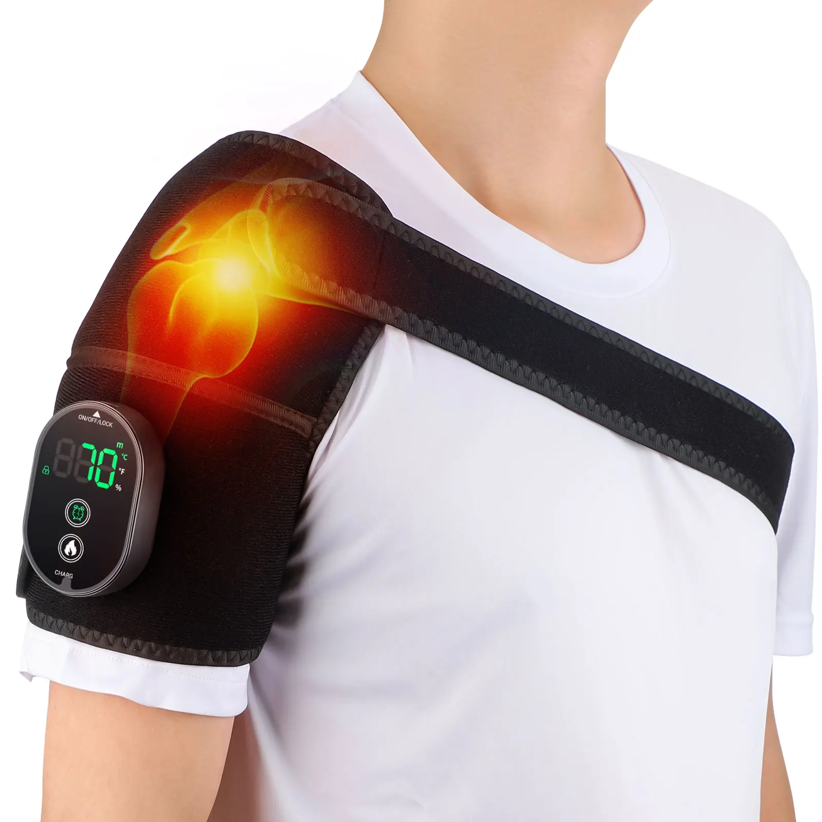 

Wireless Heating Knee Brace Multifunctional Heated Shoulder and Elbow Hot Compress Device 6-speed Keep Warm with Digital Display