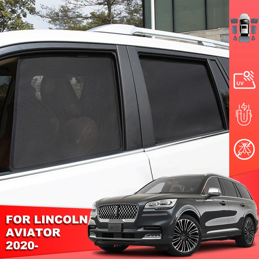 

For Lincoln Aviator 2020-2024 Magnetic Car Sunshade Shield Front Windshield Curtain Rear Side Baby Window Mesh Sun Shade Visor