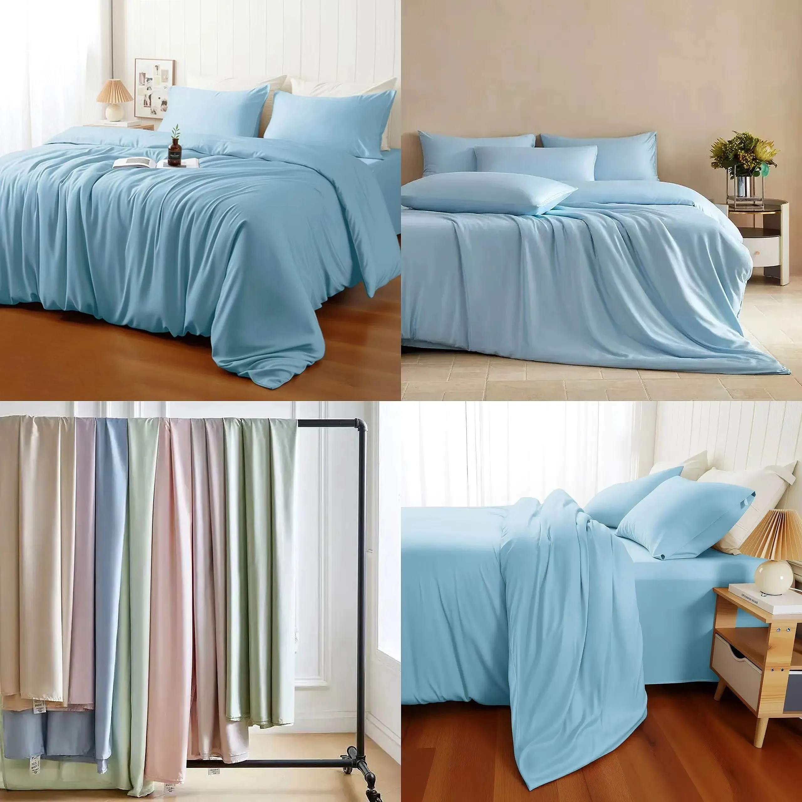 Bamboo Fiber Duvet Cover Cooling Anti-Bacterial Solid Color Bedding Quilt Cover Single Twin King Size