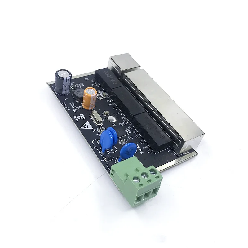 Non gestito MINI 5 porte 10/100M 5V-58V modulo industriale scheda PCBA switch ethernet protezione contro i fulmini 4KV, antistatico 4KV