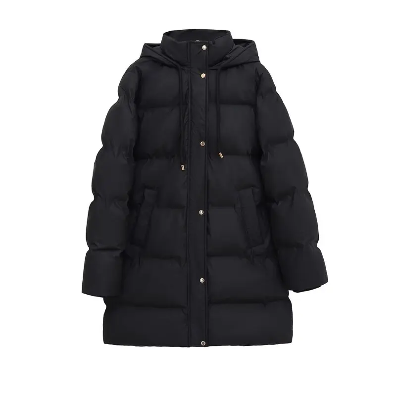 New Autumn 2025 Women's Thiened f-Length Cotton Jaet Windproof Outerwear Hooded Zipper Closure  Color Faionable...