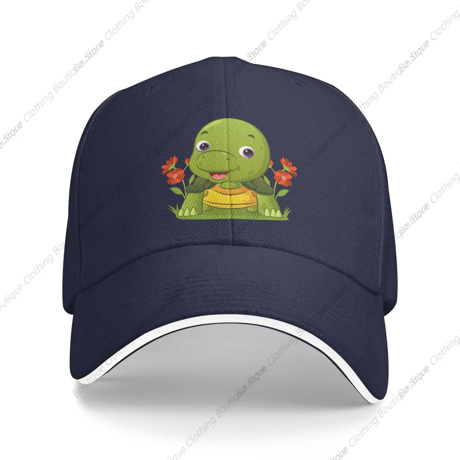 Czapka z daszkiem Cute Turtles Kobiety Mężczyźni Kapelusz Regulowane czapki golfowe Tata Kapelusz przeciwsłoneczny Granatowy