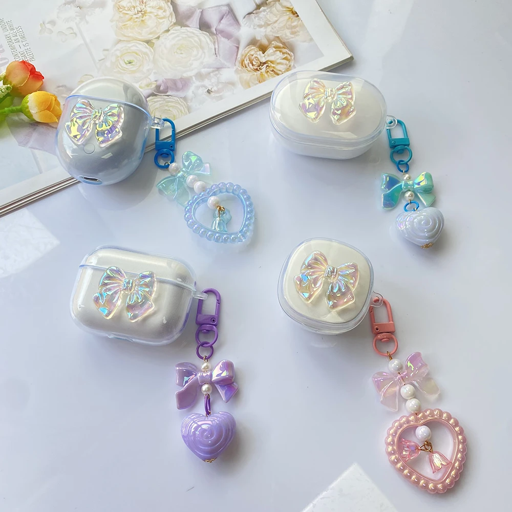 Capa De Silicone Transparente Para Sony, Fone De Ouvido Bonito, Flor E Amor Do Laser, Capa Para Sony Linkbuds S WF LS900N, Luxo