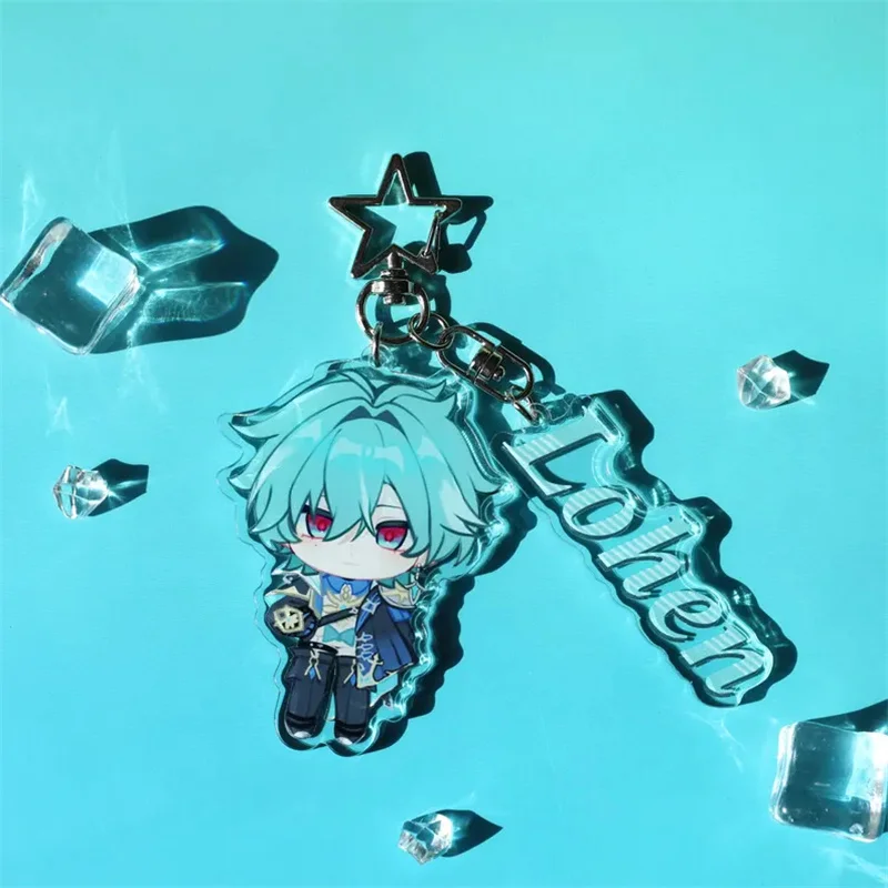 Genshin Impact Lohen Chibi Acrylic Keychain Cute Anime Character Keyring for Genshin Fans