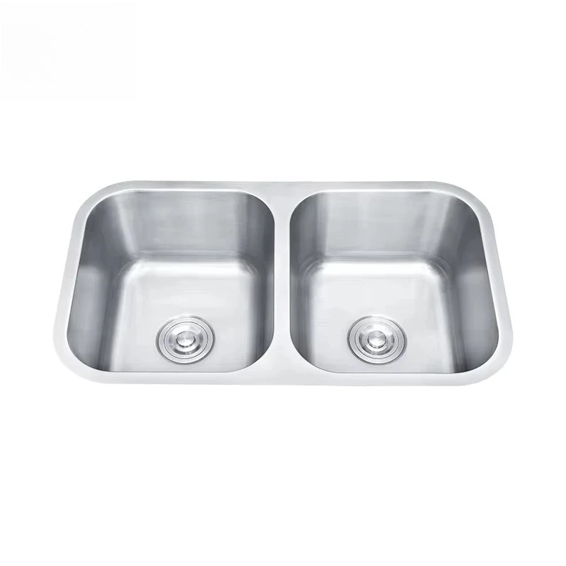 Hot Sale Counter Top Mounting Undermount Farmhouse Double Basin Hydraulic Pressing Stainless Steel Kitchen Sink