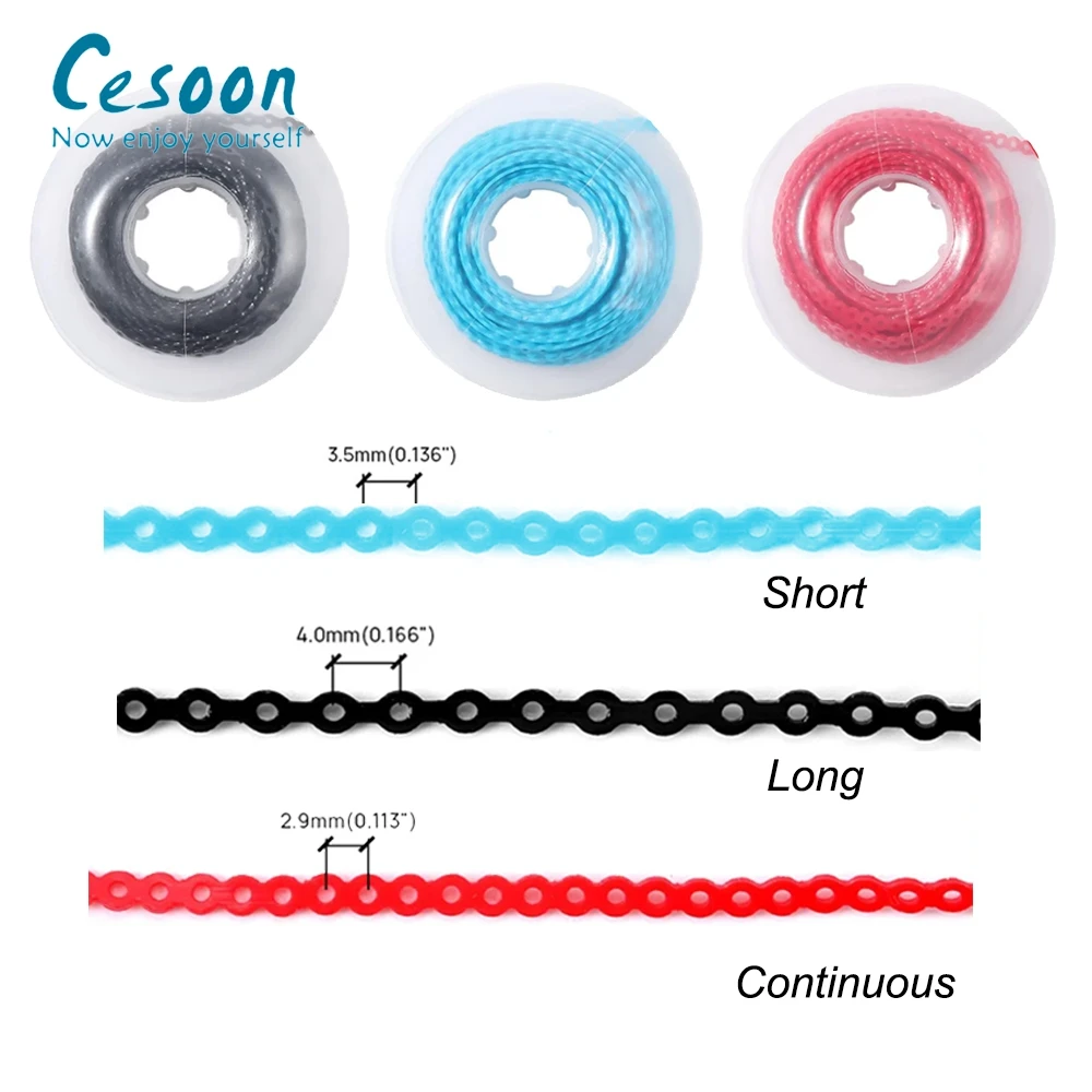4.57m/Roll Dental Orthodontic Elastic Ultra Power Chain Rubber Band Short/Long/Continuous Dentist Power Chain Ortho Material
