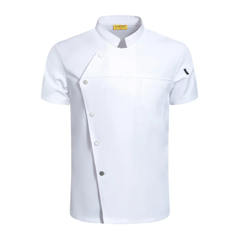 รับประทานอาหารเสื้อผ้าทํางานแขนยาว Chef ผู้ชายร้านอาหารโรงแรมด้านหลังห้องครัวเสื้อผ้าทํางาน Chef Uniform แขนสั้น