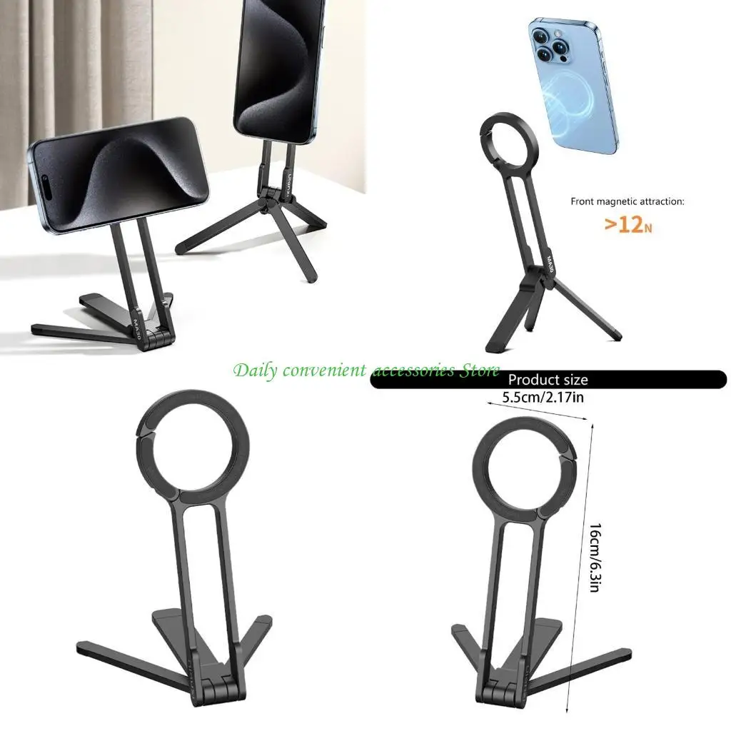 

97QB Carabiner Mounted Phone Tripod Double Side Phone Holder for Video Light Outdoor Travel Vlog Livestreaming