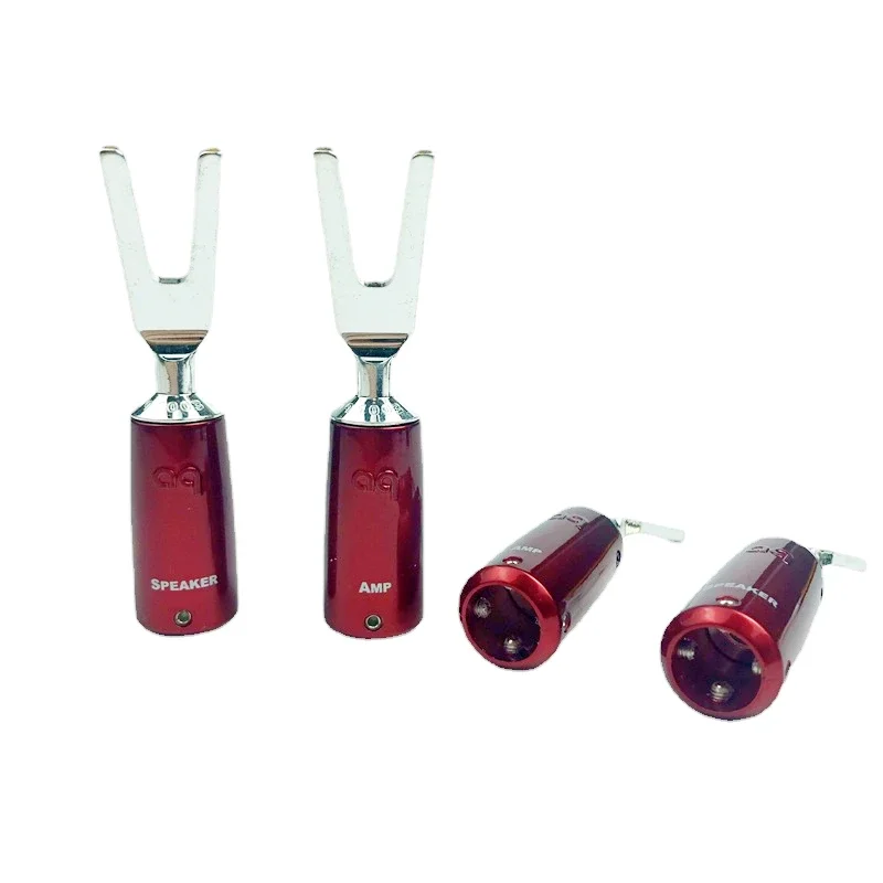 4 szt. Wtyczka bananowa Seria 1003 Posrebrzana wtyczka bananowa / Y Wtyczka widełkowa Bez spawania Wtyczki głośnikowe HiFi Audio Złącze