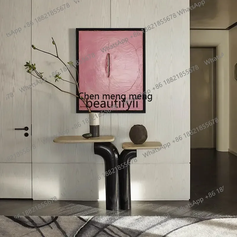CC Modern light luxury marble entrance table designer corridor small apartment against the wall table