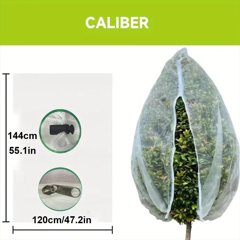 2PCS Extra-Thick Garden Netting With Drawstring & Zipper-Insect &Bird Protection For Fruits,Citrus,Flowers Pe Material Insect Ne