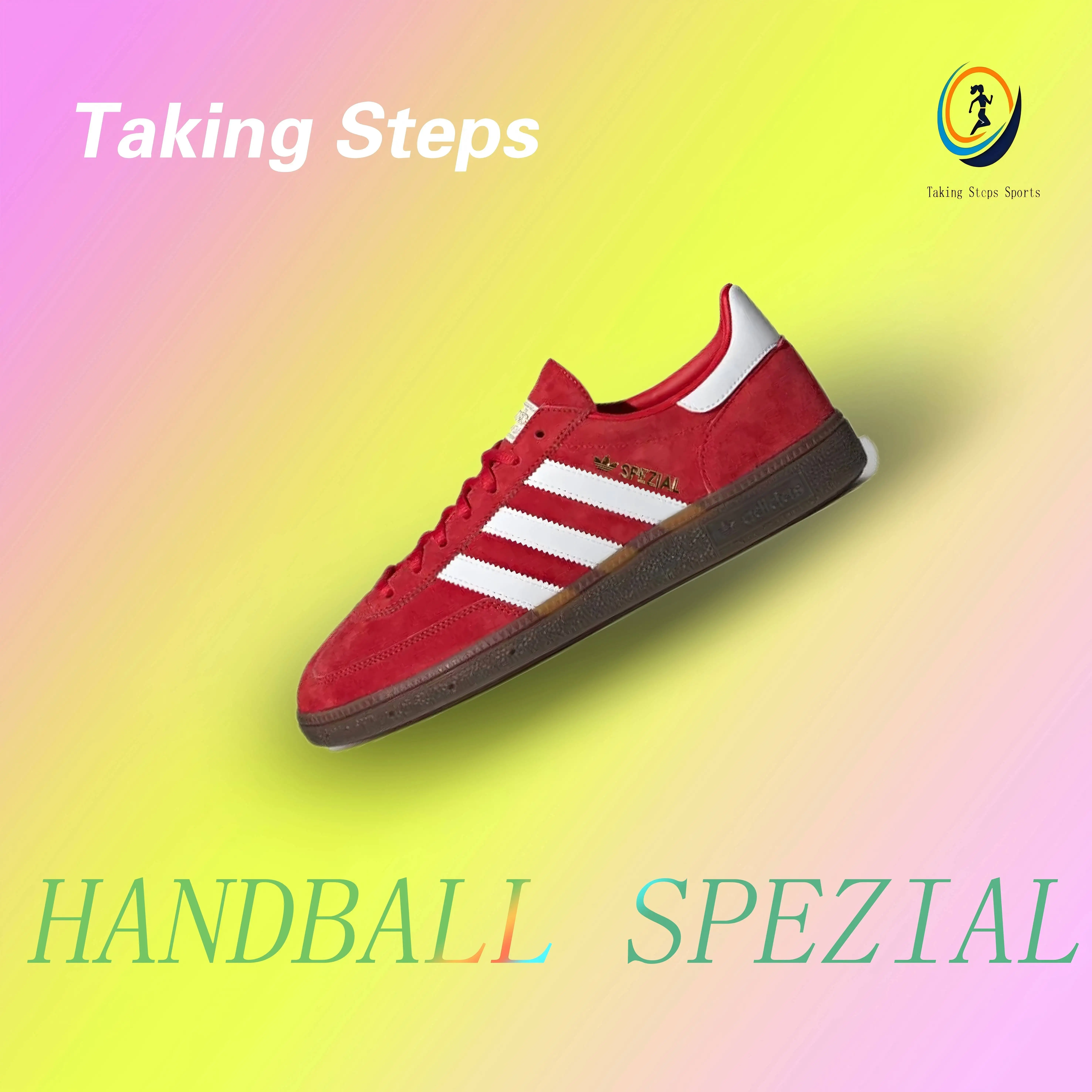 adidas HANDBALL SPEZIAL comfortable and fashionable non-slip low-top skateboarding shoes men and women's red