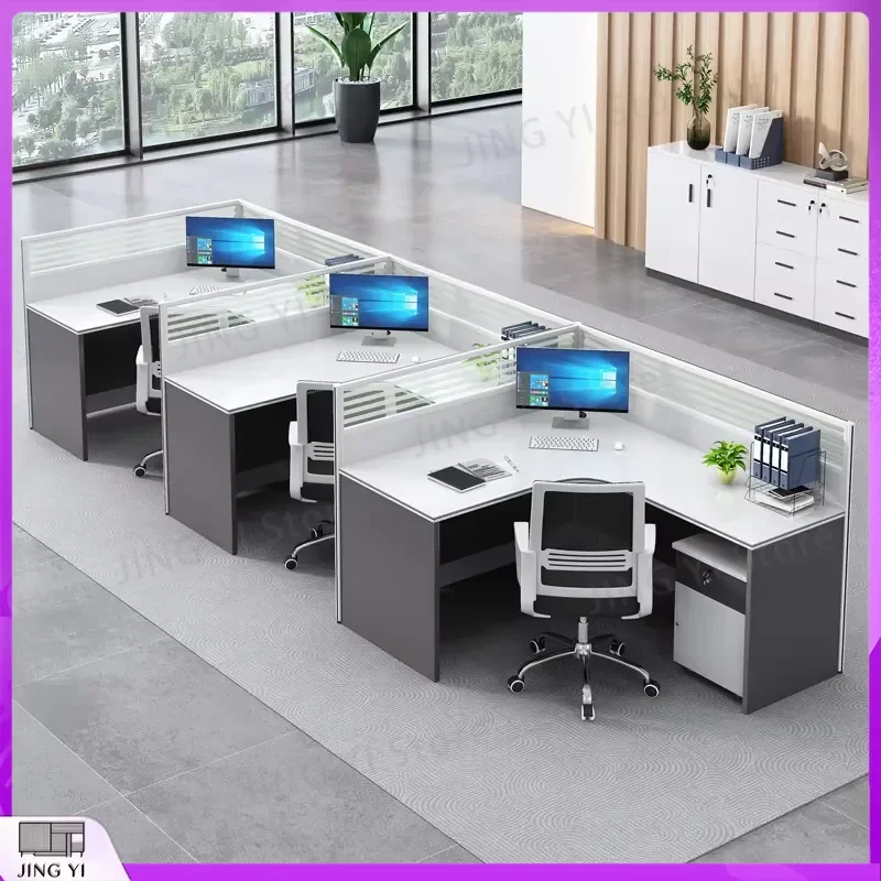 Four-Person Office Desk Combination Workstation Modern Simple Design for Call Center Lab Office Workspace Ergonomic