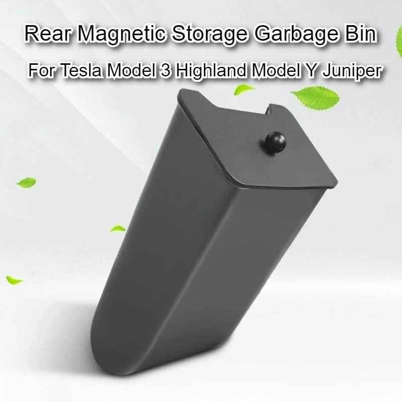 

Rear Seat Storage Box Backseat Magnetic Suction Trash Can Garbage Bin for Tesla Model 3 Y Highland Juniper 2025 Car Accessories